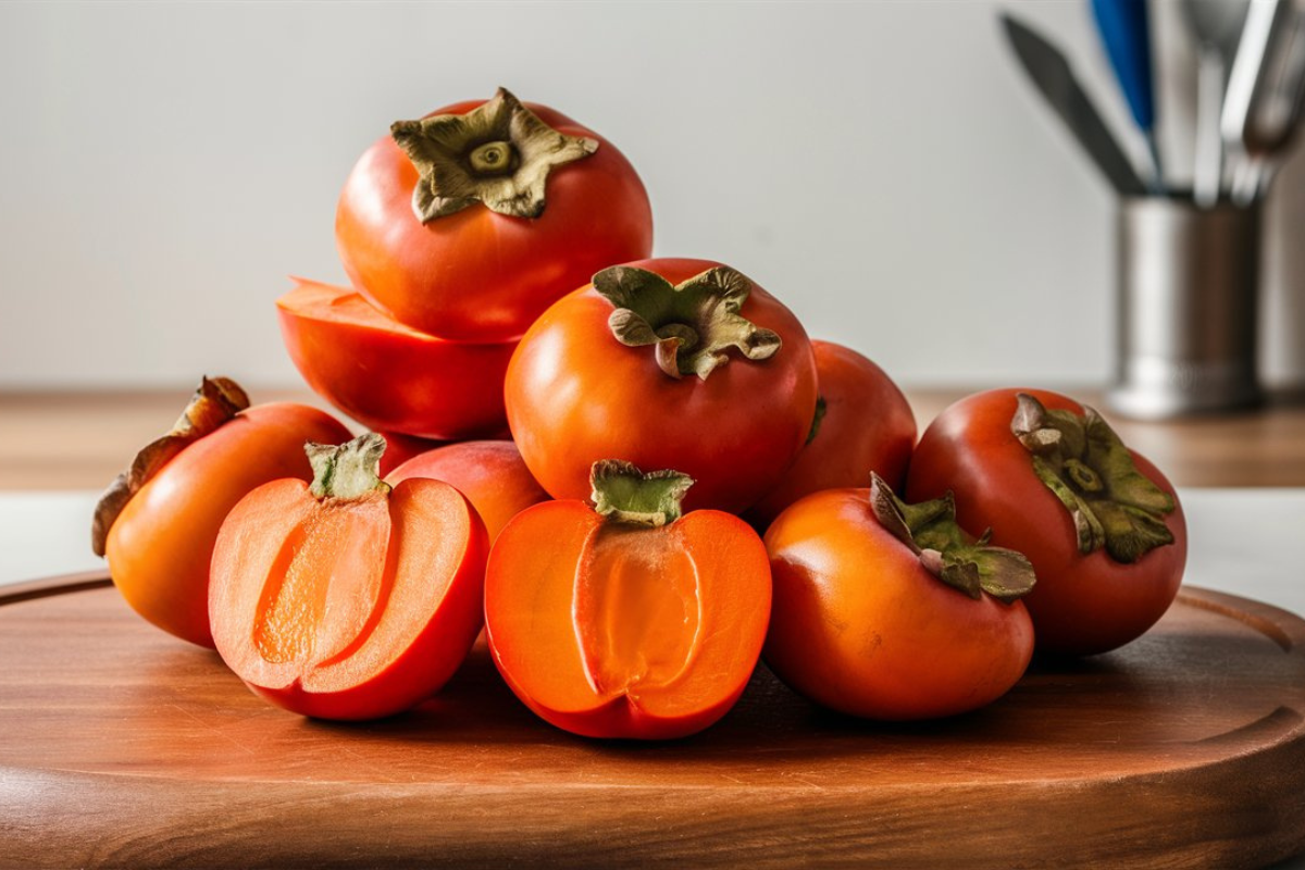 How do you prepare persimmons for baking