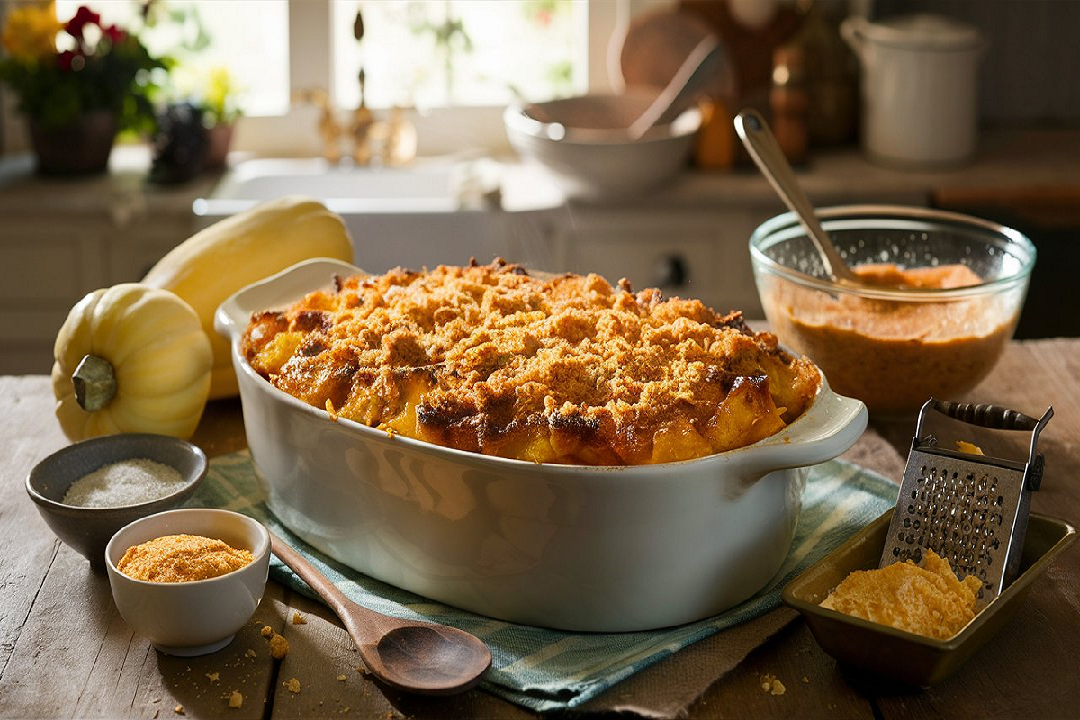 How does Paula Deen cook squash casserole?